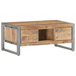 Berkfield Coffee Table 95X50X40 Cm Rough Mango Wood - thumbnail 9
