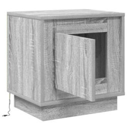 Berkfield Bedside Cabinet With Led Lights Grey Sonoma 44X34,5X45 Cm - thumbnail 5