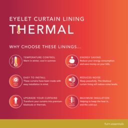 Furn. Thermal Eyelet Curtain Lining Pair, (L) 163Cm X (W) 216Cm - thumbnail 4