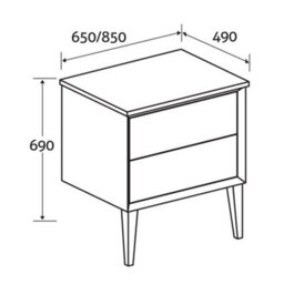 Plum&clay Queens White Floor Standing Bathroom Vanity Unit With Ceramic Worktop (W)85Cm (H)69Cm - thumbnail 4
