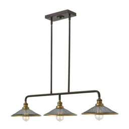 Elegant 3 Bulb Chandelier Pendant Light In Buckeye Bronze Finish