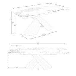 Angel Cerda Extendable Barrel Oval Dining Table In Porcelain Marble And Copper-Brown Steel - thumbnail 8