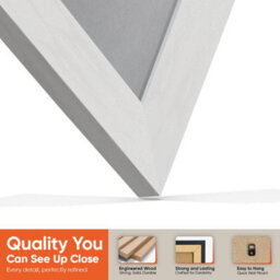 "AK Frames 25X17"" White Ash Modern Vinyl Record Frame With Mid Grey Mount For 12 Inch Lp Cover & Disc - Overlapped Design" - thumbnail 3