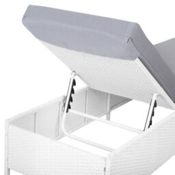 Beliani Sun Lounger With Cushion Turin Reclining Pe Rattan White - thumbnail 6