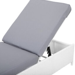 Beliani Sun Lounger With Cushion Turin Reclining Pe Rattan White - thumbnail 5