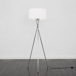 Valuelights Camden Chrome Tripod Floor Lamp With White Drum Shade And Bulb - thumbnail 4