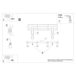 Luminosa Lighting Luminosa Zuca Modern Ceiling Spotlight Bar Wood, Black 4X E27 - thumbnail 6