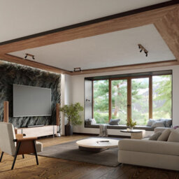 Luminosa Lighting Luminosa Zuca Modern Ceiling Spotlight Bar Wood, Black 4X E27 - thumbnail 9