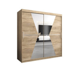 Arte Morocco Contemporary 2 Mirrored Sliding Door Wardrobe 9 Shelves 2 Rails Oak Sonoma Effect (H)2000mm (W)2000mm (D)620mm - thumbnail 1