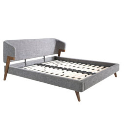 Angel Cerda Elegant Grey Fabric Bed With Modern Design