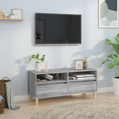Walplus Tv Cabinet Grey Sonoma 100X34.5X44.5 Cm Engineered Wood - image 1