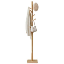 LEDREM Coat Rack, Solid Wood Coat Stand, Free Standing Hall Coat Tree With 8 Hooks For Coats, Hats, Bags, Purses, For Entryway, Hallway - thumbnail 2