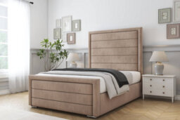"Sloomy Ashford Mink Naples Bed Frame With Mattress With 50"" Upholstered Headboard 2'6 Small Single" - thumbnail 2