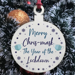 Red Ocean Funny Year Of The Lockdown Christmas Tree Decoration Family Gift Plaque - thumbnail 3