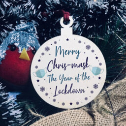Red Ocean Funny Year Of The Lockdown Christmas Tree Decoration Family Gift Plaque - thumbnail 1