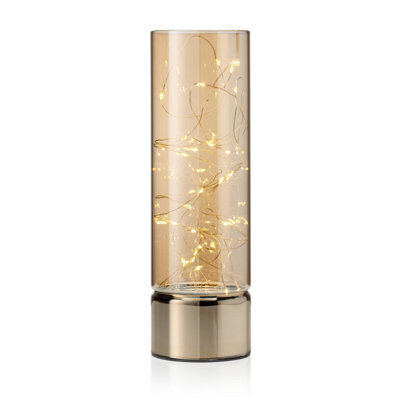 Auraglow Wire Rice Light Glass Cylinder Lantern-Large - image 1