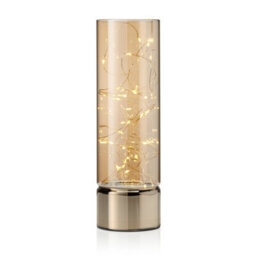 Auraglow Wire Rice Light Glass Cylinder Lantern-Large
