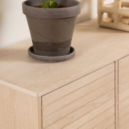 Wyld Haus Nakskov 4-Door White Oak Panelled Sideboard 1800mm - thumbnail 6