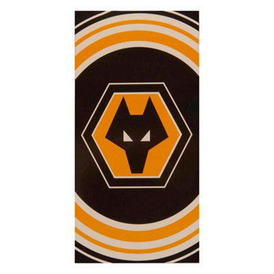 Wolverhampton Wanderers Fc Crest Beach Towel Black/yellow (140Cm X 70Cm) - image 1