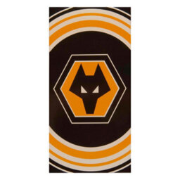 Wolverhampton Wanderers Fc Crest Beach Towel Black/yellow (140Cm X 70Cm)