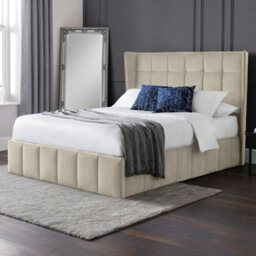 Oakham Tamarack Cream Velvet Ottoman Storage Bed -  King (150Cm) - thumbnail 3