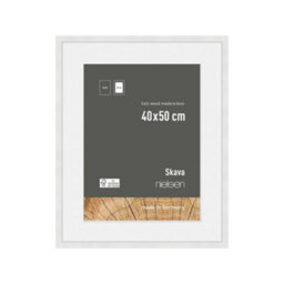 Nielsen Skava 40 X 50Cm White Wooden Picture Frame With 30X40Cm Mount, Float Glass And Push/turn Clips