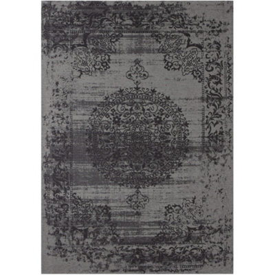 The Rugs Carina Collection  Rugs In Grey 6942 Non-Slip Machine Washable - image 1