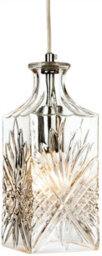 Luminosa Lighting Luminosa Decanter 1 Light Ceiling Pendant Chrome, Clear Decorative Glass, E14