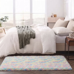 Oxford Homeware Shaggy Rug Anti-Slip Washable Soft Fluffy Living Room And Bedroom Rug (Rainbow, 50X80Cm) - thumbnail 6