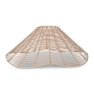 Valuelights Harlow Natural Wavy Rattan Wicker Easy Fit Ceiling Light Shade And Bulb (D)59Cm - image 1