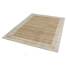 Beige Viscose Easy To Clean Bordered Luxurious , Modern Rug For Living Room, Bedroom - 200Cm X 290Cm - thumbnail 2