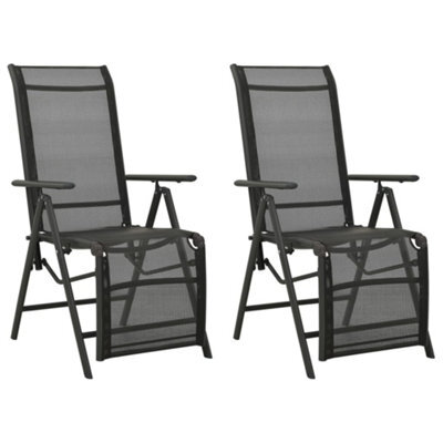 Vidaxl Reclining Garden Chairs 2Pcs Textilene And Aluminium Black - image 1