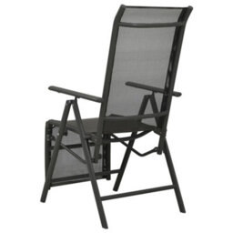 Vidaxl Reclining Garden Chairs 2Pcs Textilene And Aluminium Black - thumbnail 5
