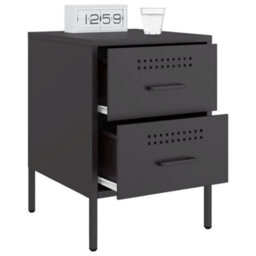 Berkfield Bedside Cabinets 2 Pcs Black 36X39X50.5 Cm Steel - thumbnail 4