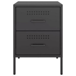 Berkfield Bedside Cabinets 2 Pcs Black 36X39X50.5 Cm Steel - thumbnail 6