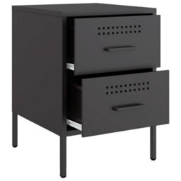 Berkfield Bedside Cabinets 2 Pcs Black 36X39X50.5 Cm Steel - thumbnail 9