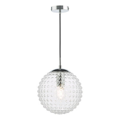 The Lighting Studio Hobnail Pendant Polished Chrome & Clear Glass - image 1