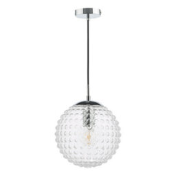 The Lighting Studio Hobnail Pendant Polished Chrome & Clear Glass - thumbnail 2