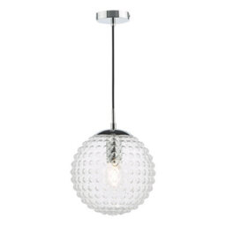 The Lighting Studio Hobnail Pendant Polished Chrome & Clear Glass - thumbnail 1