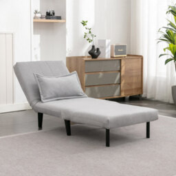 More4Homes Harper 1 Seater Folding Clic Clac Fabric Living Room Lounge Futon Sofa Bed Grey - thumbnail 8