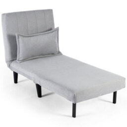 More4Homes Harper 1 Seater Folding Clic Clac Fabric Living Room Lounge Futon Sofa Bed Grey - thumbnail 3