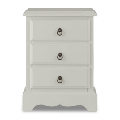 Statement Furniture Romance Antique White 3 Drawer French Style Bedside Table - image 1