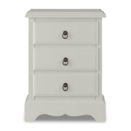 Statement Furniture Romance Antique White 3 Drawer French Style Bedside Table - thumbnail 1
