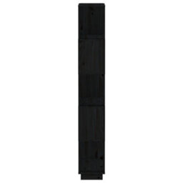 Berkfield Book Cabinet/room Divider Black 80X25X163.5 Cm Solid Wood Pine - thumbnail 4