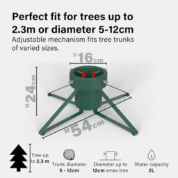 Vivo Green Real Christmas Tree Stand Base Holder Trees Up To 2.3M Tall 12Cm Trunk 2L Water - thumbnail 2
