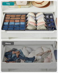 Songmics Set Of 8 Underwear Drawer Organisers, Drawer Dividers, Foldable, For Bras Undies Socks Ties, Fabric Storage Boxes - thumbnail 3