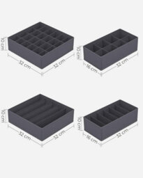 Songmics Set Of 8 Underwear Drawer Organisers, Drawer Dividers, Foldable, For Bras Undies Socks Ties, Fabric Storage Boxes - thumbnail 4