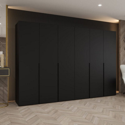 Arte Striking Black Hinged Door Wardrobe 300Cm - Statement Storage For Stylish Homes - image 1