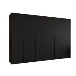Arte Striking Black Hinged Door Wardrobe 300Cm - Statement Storage For Stylish Homes - thumbnail 2