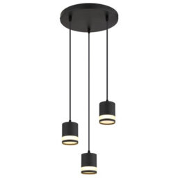 Luminosa Lighting Luminosa Lucero Cluster Pendant Ceiling Light Matt Black 3X Gx53 3000K